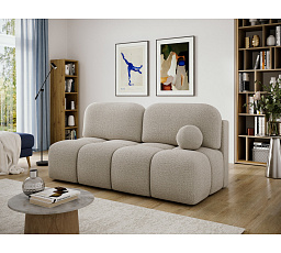 Nuwia sofa with sleeping function and storage box, beige bouclé upholstery Royal 18 145x200 1
