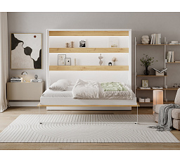 Devesto Horizontal Wall Bed 160 Artisan Eiche LED Artisan Eiche 200x160