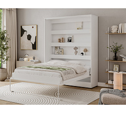 Devesto Vertical Wall Bed 160 White White 160x200