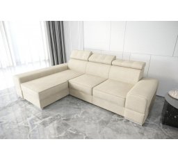 Rohová sedací souprava ROYAL 295×185 - bílá eko kůže , levá