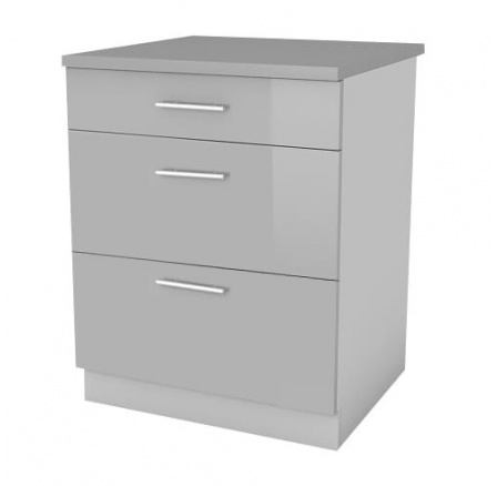Kuchyňská skříňka Femme SZ60 3SZ šedý lesk