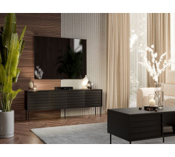 CORTINA TV skříňka 190 (4D) černá/černá (1 ks)=1 str. )