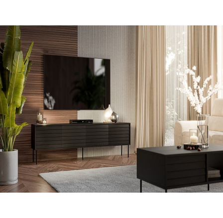 CORTINA TV skříňka 190 (4D) černá/černá (1 ks)=1 str. ) CORTINA TV skříňka 190 (4D) černá/černá (1 ks)=1 str. )