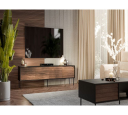 CORTINA skříňka RTV 190 (4D) černá/ořech (1 ks)=1 str. )