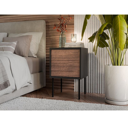 CORTINA noční stolky černý/ořech (2 ks)=1 str. ) CORTINA noční stolky černý/ořech (2 ks)=1 str. )