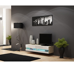 TV komoda VIGO NEW 140, dub sonoma / bílý lesk