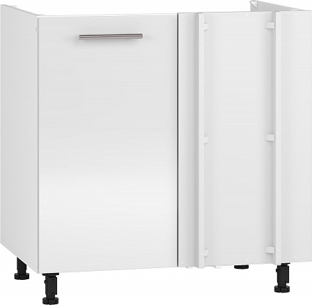 Kuchyňská dolní rohová skřínka VENTO DKN-100/82, Bílá/Bílý Lesk