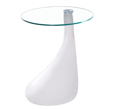 LULA - konferenční stolek-bílá noha/čiré sklo (LULAB) (S) (K150-Z)