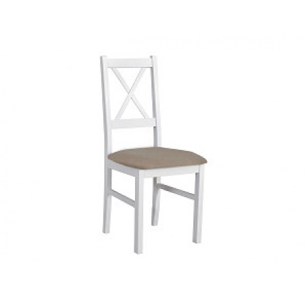 NIEL 10 - jídelní židle (NILO 10) - bílá /  látka béžová č.27A - kolekce "DRE" (K150-Z)