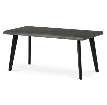 Stůl konferenční, 120x60x55 cm, MDF deska, dekor šedý dub, kov, černý lak
