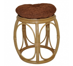 Ratanová taburetka široká medová polstr matylda hnědý