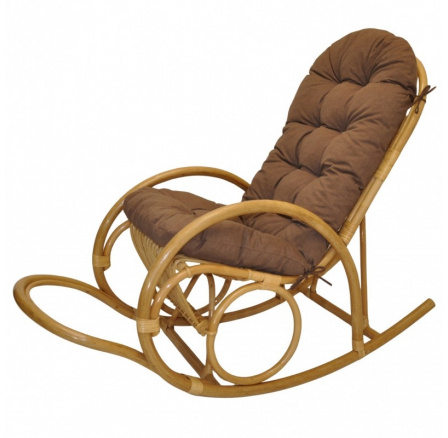 Ratanové houpací křeslo Jenaira medové polstr hnědý melír Ratanové houpací křeslo Jenaira medové polstr hnědý melír