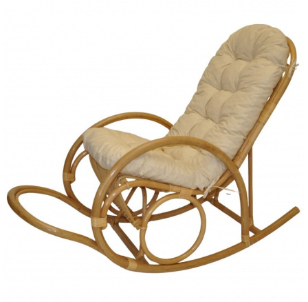 Ratanové houpací křeslo Jenaira medové polstr světle béžový melír Ratanové houpací křeslo Jenaira medové polstr světle béžový melír