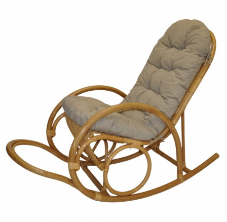 Ratanové houpací křeslo Jenaira medové polstr tmavě béžový melír Ratanové houpací křeslo Jenaira medové polstr tmavě béžový melír