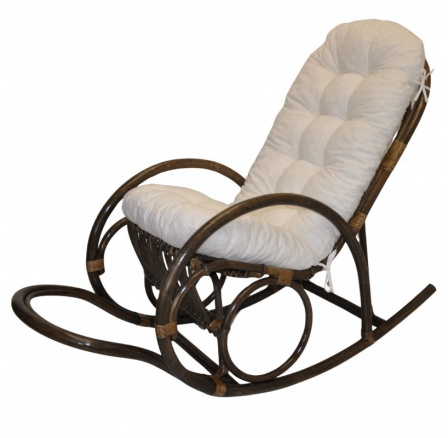 Ratanové houpací křeslo Jenaira hnědé polstr bílý Ratanové houpací křeslo Jenaira hnědé polstr bílý
