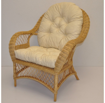 Ratanové křeslo Florida medové  polstr béžový melír