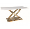 Jídelní stůl HERMES, Efekt bílého mramoru/Zlatá
