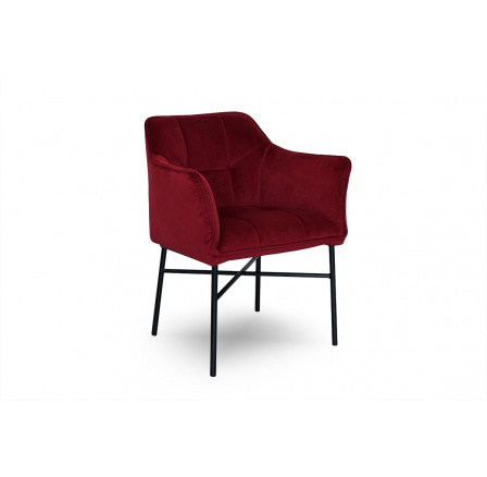 Židle čalouněná loft s podrúčkami Rozalio - Červený