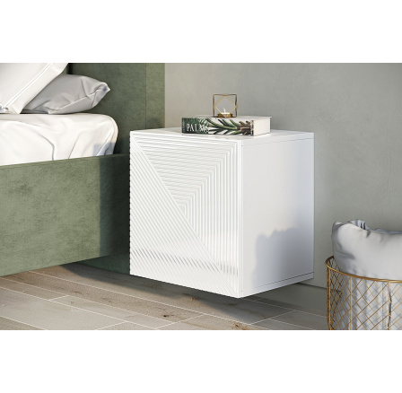 Noční stolek Asha, bílý lesk