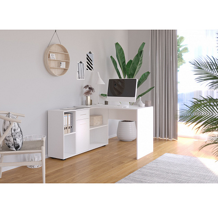 Rohový stůl ELISEO White