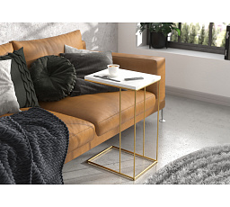 Pomocný stolek DRU Zlatý+Bílý