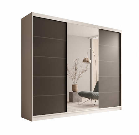 Posuvná skříň Etna 250 Bílá+Černá