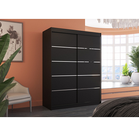 Posuvná skříň LUFT 150 Černá+Černá