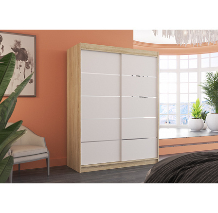 Posuvná skříň LUFT 150 Sonoma+Bílá