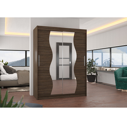 Posuvná skříň se zrcadlem RENZO 150 Choco+Choco