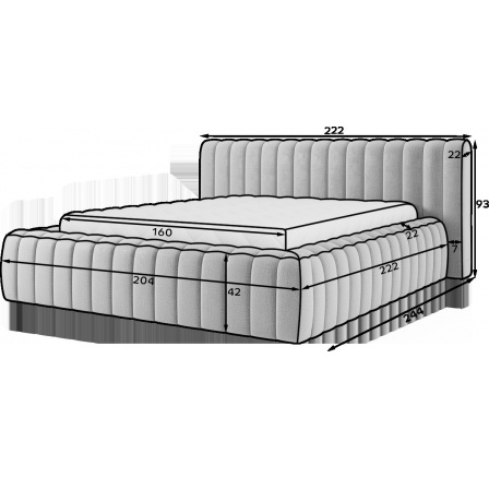 Postel Carilla + Kovový rám/Plynový zvedák/Úložný prostor 160x200 Tonall 22 1