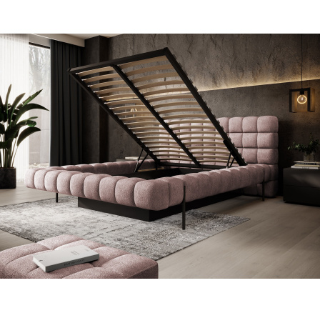 Postel Magentta + kovový rám / plynový píst / úložný box na lůžkoviny 140x200 Touch 24 1