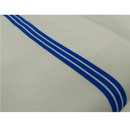 Prostěradlo bavlněné jednolůžkové 150x230cm bílé s modrým pruhem