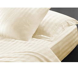 Povlečení francouzské 240x220,70x90 Atlas gradl  smetanový - česaný 145g/m2, proužek 2cm