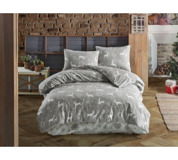 Flanelové francouzské povlečení 220x200, 70x90 Escama grey