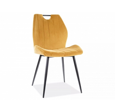Jídelní židle ARCO VELVET, curry Bluvel 68/černý mat
