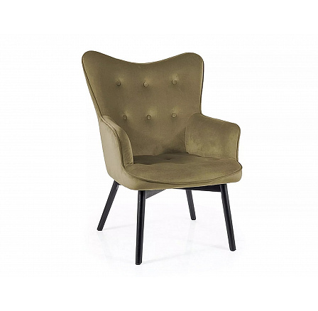 Křeslo CARMEN VELVET, Olivový Bluvel 77/Černý mat