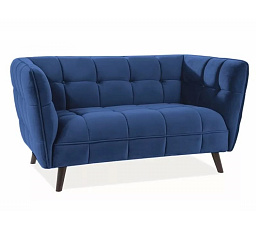 Pohovka CASTELLO 2 Velvet, modrý Bluvel 86/wenge