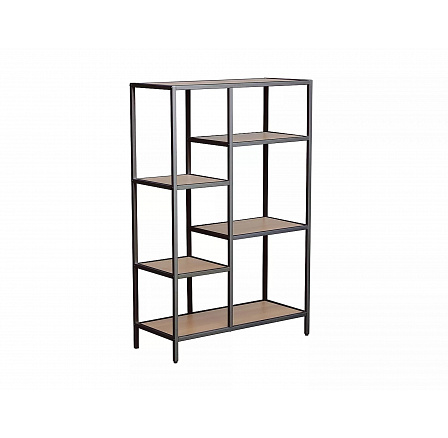 Regál COSTA B, Dub/Černý Regál COSTA B, Dub/Černý