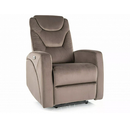 Rozkládací křeslo KRONOS, VELVET Cappuccino Bluvel 38