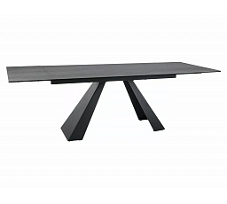 Jídelní stůl SALVADORE CERAMIC, Pietra di Savoia světle šedý mat/Černý mat