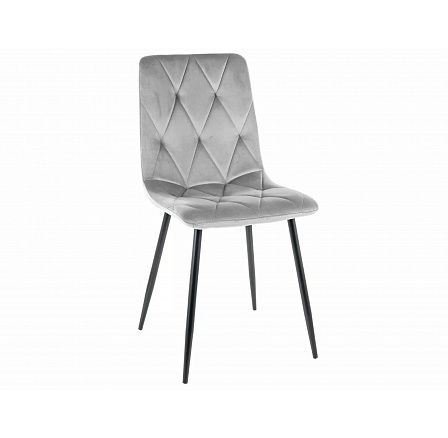 Jídelní židle TOM VELVET, světle šedý Bluvel 03/černý mat