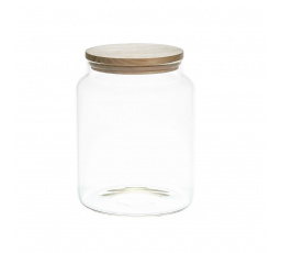 Sklenice na skladování s dřevěným víkem 2,4l