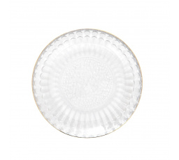 Talíř BARREL pruhované sklo se zlatým okrajem 15 cm
