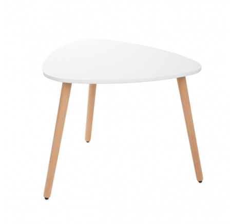 Konferenční stolek TRAVESA přírodní s bílou deskou 60×60×48cm 869735