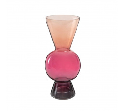 Váza VASEO sklo růžovo-oranžová 7x25cm 726774