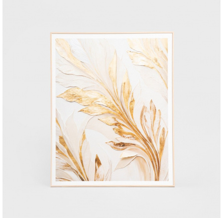 Zarámovaný obraz ZEFIR zlaté listy 50x40 cm 757709