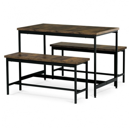 Jídelní set s 2 židlemi, 110x60x75cm, mdf, old wood, AUT-G1175 OLW