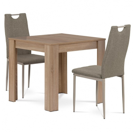 Jídelní set s 2 židlemi, 80x80x75cm, mdf, dub sonoma, B080SONDCL393CAP