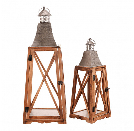 Lucerna dřevěná - čtyřboká, cena za sadu 2 ks Lucerna dřevěná - čtyřboká, cena za sadu 2 ks