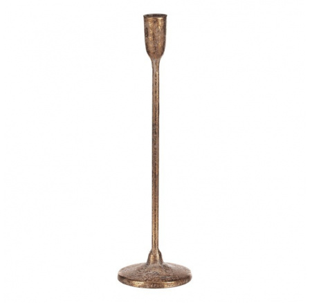 Svícen kovový, úzký na podstavci - vysoký 31 cm, zlatý Svícen kovový, úzký na podstavci - vysoký 31 cm, zlatý